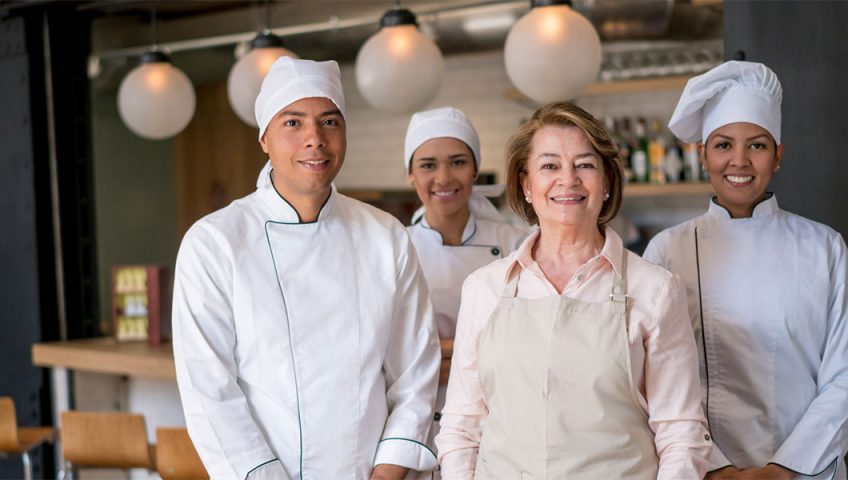 Staff working at a restaurant